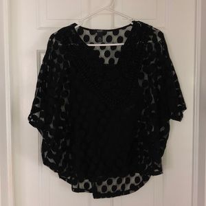 Alfani Petite Black Camisole w polka dot overlay